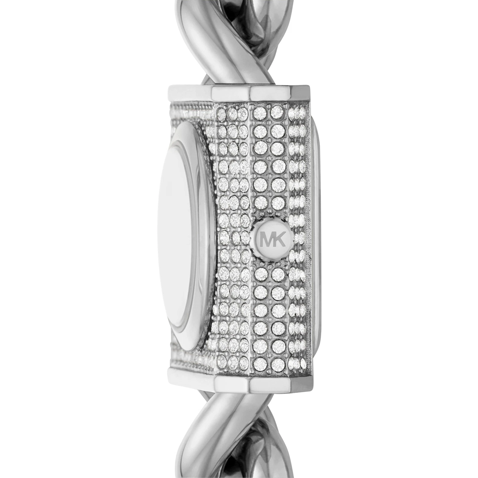 Pre-owned Michael Kors Womens Wristwatch  Chain Lock Mk4718 Stainless Steel Swarovski