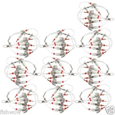 10pks GLOW 5-hook Squid Catcher Rig Ganglion Fishing Terminal Humboldt Fish WOW