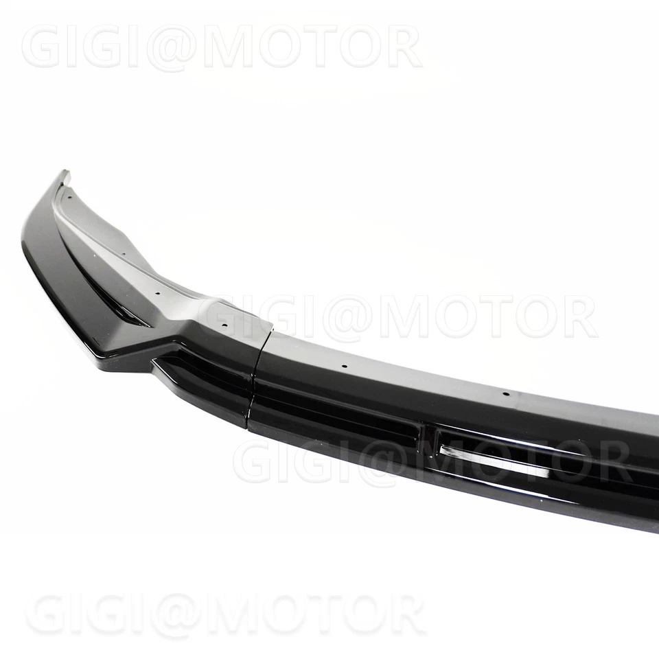 For VW Tiguan MK2 R-Line 2017-2021 GT Style Gloss Black Front Bumper Lip Spoiler - Image 4 of 4