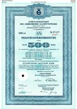 Actien-Gesellschaft der Gerresheimer Glash&uuml;ttenwerke 1962  6 % Anleihe 500 DM 01