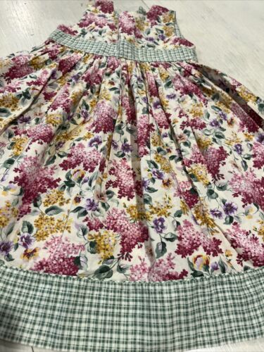 Strasburg Floral Sleeveless sundress W/ Green Check Trim Size 2~~~E1 - Picture 1 of 12