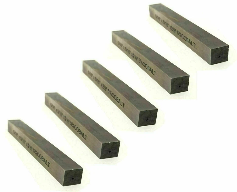 5 Pc Piece 5/16'' x 2-1/2'' (8mm x 63mm)M35 Square Tool Bit 5 Percent Cobalt - Image 3 of 3