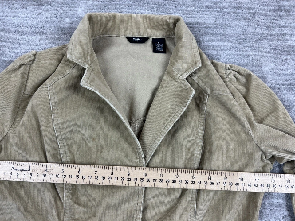 Chaqueta Mossimo Mujer Pequeña Marrón Pana Un Botón Manga Larga Foto 4 de 4