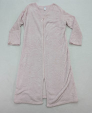 Women's Fleece Robe Size S Pink Plush Full Zip Soft House Coat FLAWS