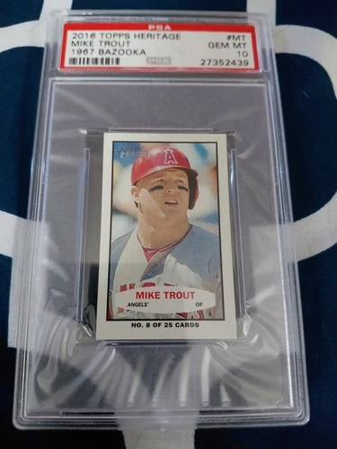 2016 TOPPS HERITAGE 1967 BAZOOKA MIKE TROUT #MT PSA 10 GEM MINT POP 15