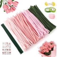 Pfeifenreiniger Blumen Set, 300 StüCk Pfeifenputzer Zum Basteln,