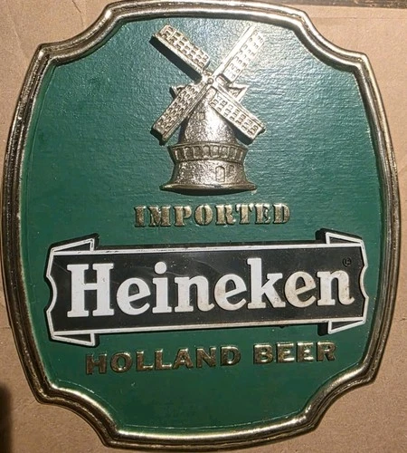 Heineken Beer Sign Bar Top Wall Mount Imported Holland Windmill Vintage