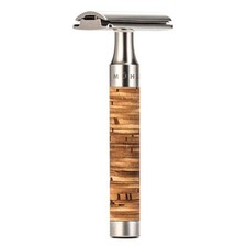 M HLE Rocca Stainless Steel Birch Bark Safety Razor