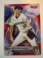 2025 Bowman's Best Jacob Misiorowski Red Lava Refractor /5 #TP-12