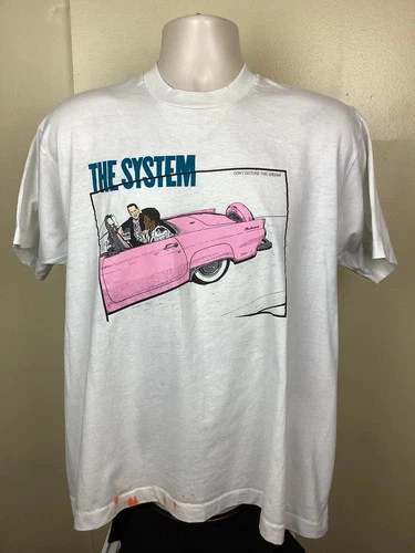 The System Don't Disturb This Groove T-Shirt White 1980s vintage concert t-shirt, vintage, size XL, single stitch, B+ condition