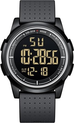Ultradünne Digitaluhr Herren Wasserdicht Metallgehäuse Gummiband Weitwinkel