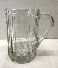 Antique 1930's Hazel-Atlas Colonial Block Clear Glass Milk Pitcher