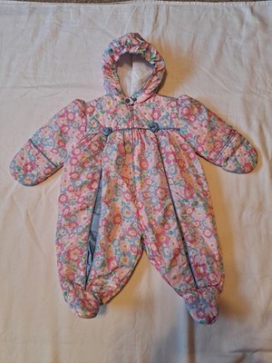 Tiny Tots Original  VTG Infant/Girls 3-6 M Floral Hooded Snowsuit ''Rare'' NWOT