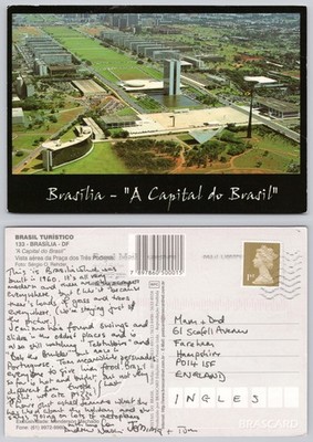 c41362 Luftaufnahme Brasilia Brasilien Postkarte 2008 Briefmarke