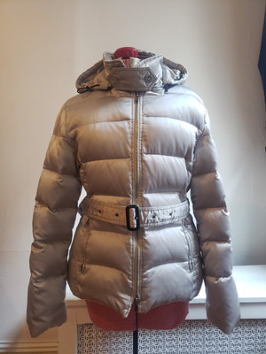 Burberry Puffer Jacket w/ Hood Silver XL Pre-owned