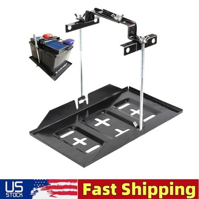 28cm Car Storage Battery Holder Hold Down Tray Adjustable Bracket+27cm Screw Rod