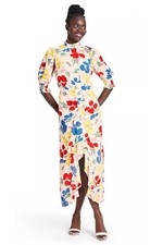 RIXO for Target Women’s Colorful Floral Dress High Neck Smocked Sleeve Size 0
