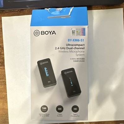 BOYA BY-XM6-S1 Ultracompact Dual-channel Wireless Clip-On Microphone Black