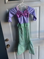 Girls Small Mermaid Halloween Costume Dress Up Play Used