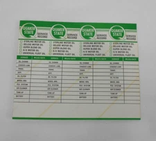 Vintage 1970's NOS door jamb service decal sticker Quaker state oil change