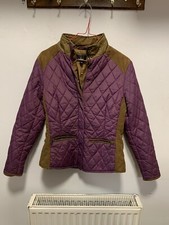 Jess Quilted fitted puffy jacket size S Excellent condition purple Brown
