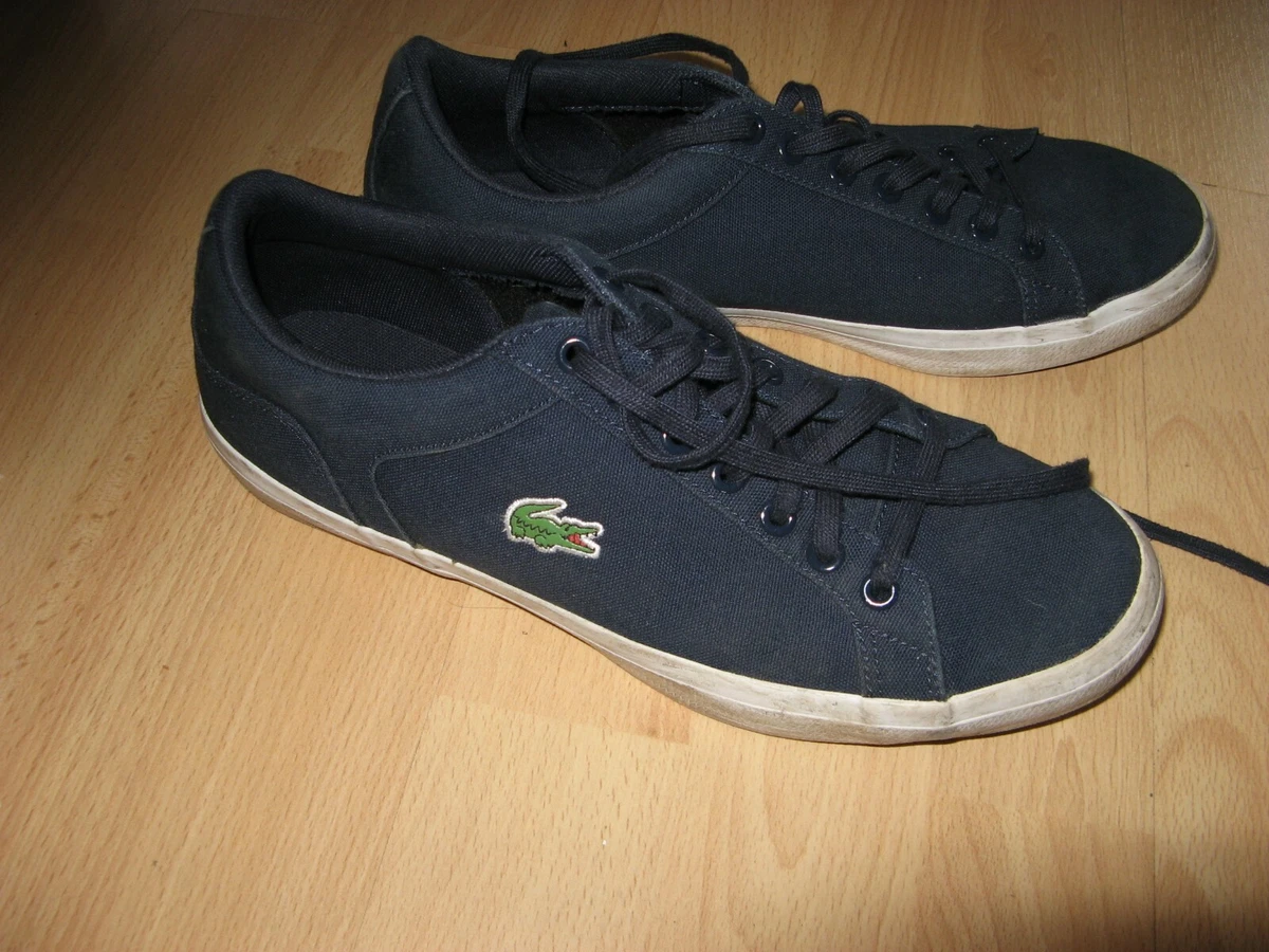 WORN ONCE OLDER BOYS MENS BLUE LACOSTE 100 CANVAS PLIMSOLE