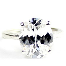 Cubic Zirconia, 925 Sterling Silver Ladies Ring, SR055