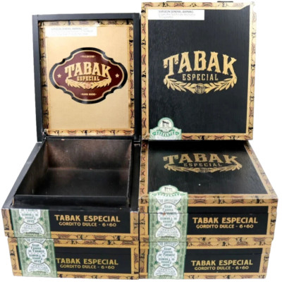 Lot of 5 Tabak Especial Gordito Dulce Wood Cigar Box 8.75'' x 7.25'' x 2.75''