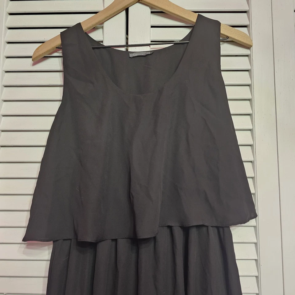 Vestido Soprano Pequeño Negro Estilo Gasa Para Mujer Talla Grande Foto 2 de 4