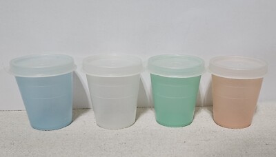 Set Of 4 Vintage Tupperware Pastel Widgets w/ Lids