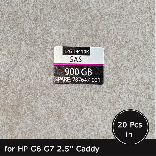 20pc of 787647 900GB SAS 2.5" HDD caddy tray label sticker for HPE - 第 1/1 張圖片