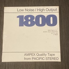 New/sealed Ampex 1800 Low Noise/high Output reel To Reel Audio Recording Tape