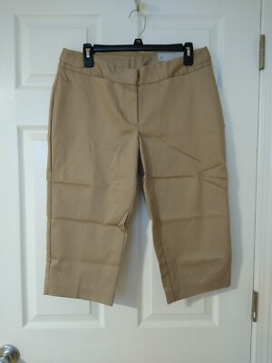 Worthington Modern Fit Capris Cropped Pants Size 10P Clay NEW
