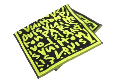 LOUIS VUITTON タオルケット イエロー・グレー Louis Vuitton Graffiti Sports towel Green | eBay