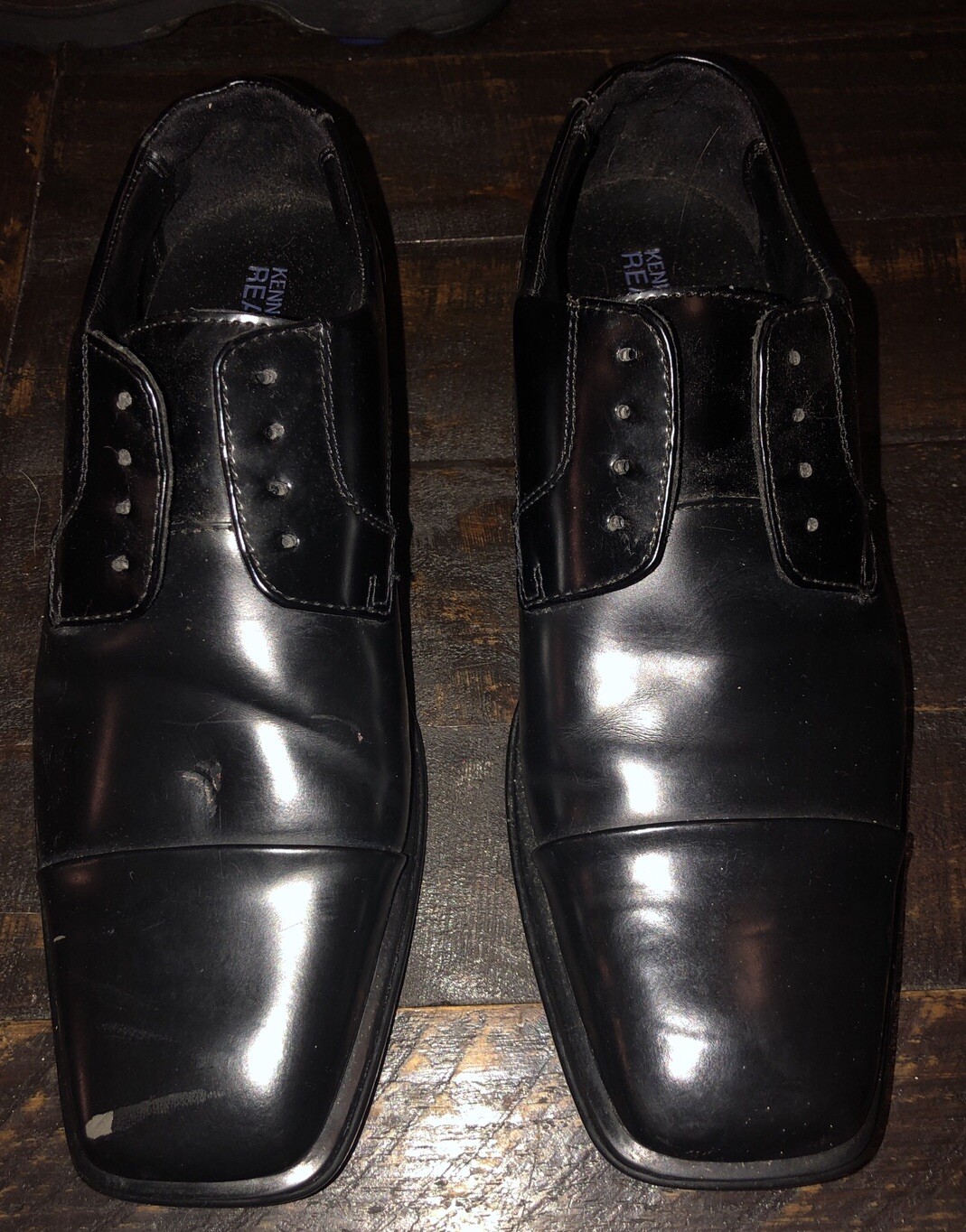 SAOLA Scarpe eleganti Kenneth Cole Reaction da uomo taglia 8 nere in pelle necessita di lacci