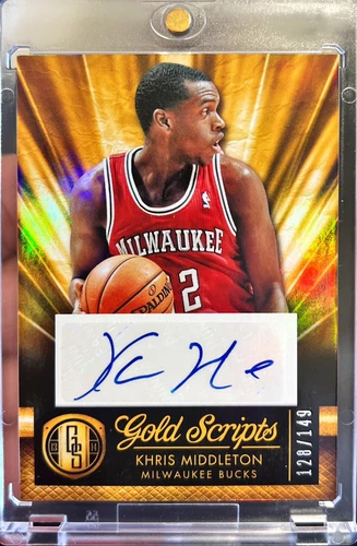 2013-14 Gold Standard Khris Middleton Gold Scripts Holo Auto Card /149