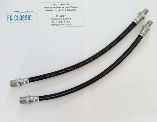 Peugeot 404 until 10/1964 - 4806.07 - pair of AV brake hoses - 354 mm