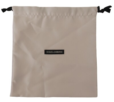 DOLCE & GABBANA Dustbag Cover Bag Off White Logo Drawstring Shoebag 27cm x 25cm