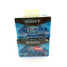 Sony VHS-C Tapes Brilliant Color Sound 30 Minutes 2 Pack Premium USA Seller.
