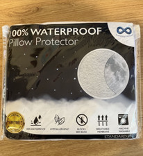 Premium Zippered Waterproof Pillow Protector Standard Size 21" X 27" 2 Pack NEW