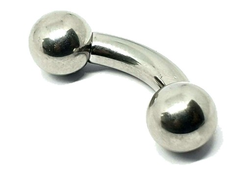 Curved Bar 4g (5mm) Prince Albert Large Gauge 10mm Ball Earring Heavy Piercing - Picture 1 of 24