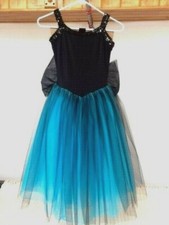 Bright Blue  Black Romantic Tutu with Bow
