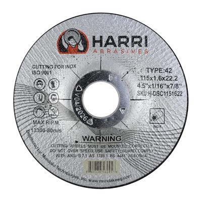 Thin Cutting Disc, Stainless Steel Freehand Cut-Off Wheel - Depressed Center ...