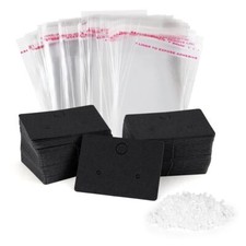 100 Pc Earring Card with 100Pcs Self Adhesive Bags for Earrings Jewelry Display