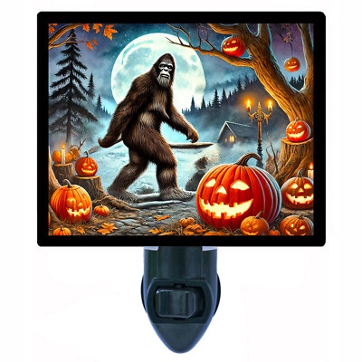Halloween Decorative Photo Night Light, Bigfoot October, Sasquatch