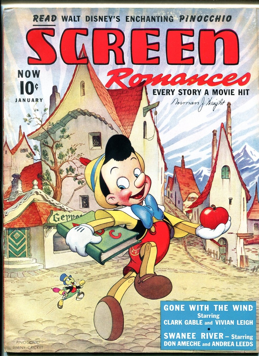 MAG: Screen Romances Magazine January 1940- PINOCCHIO- Disney