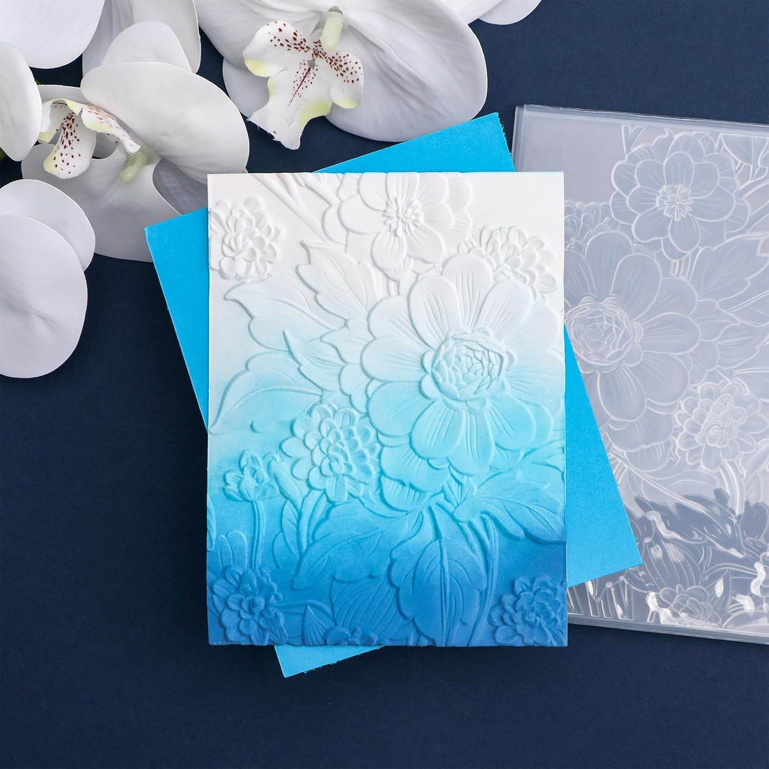 3D Embossing Folder for Card Making Texture Fades Blossom Bloom Floral Plastic E