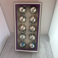 The Christmas Gallery Silver Glass Christmas Ornaments In Open Box Vintage