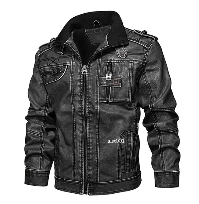 Mens Winter Leather Jacket Biker Motorcycle Outdoor Coat Occident