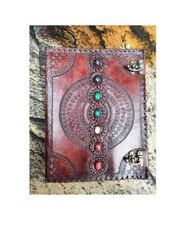 10"X13" Handbound Leather Spell Book Of Shadow Journal Sevan Stone Journal